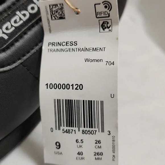 Reebok Classic Princess Black Training Sneakers (W Size 9) - Picture 10 of 12